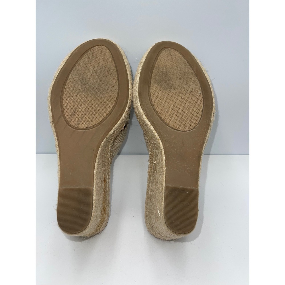 Sugar Hundreds Wedge Sandals‎ Womens 7.5 Tan Good Espadrille Bow Knot Mules - Picture 7 of 8
